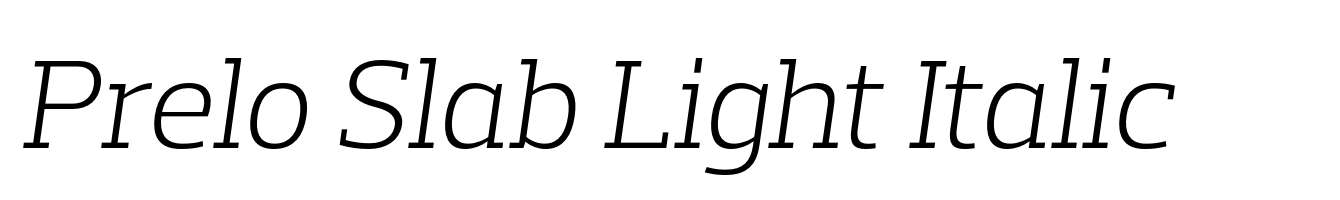 Prelo Slab Light Italic